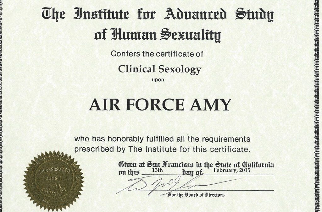 Air Force Amy Clinical Sexology Certificate