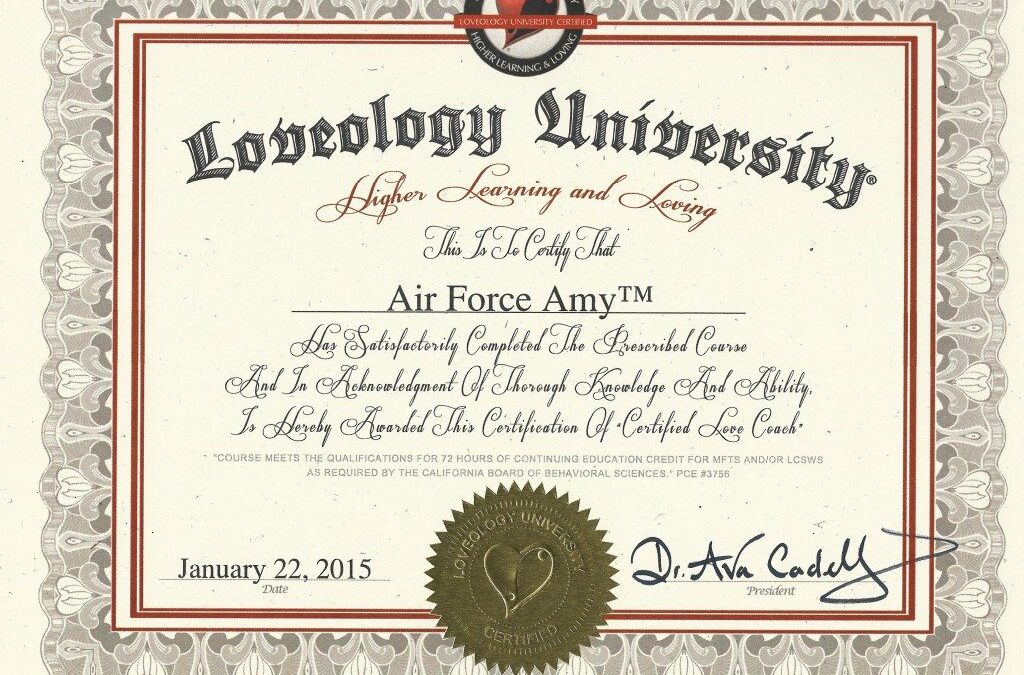 AIR FORCE AMY CERTIFIED LOVE COACH & LOVEOLOGIST