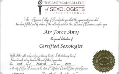 Air Force Amy Certified Sexologist!