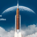 Rocket ship taking off with text reading "imagine the possibilities" in reference to booking with the Air Force Amy